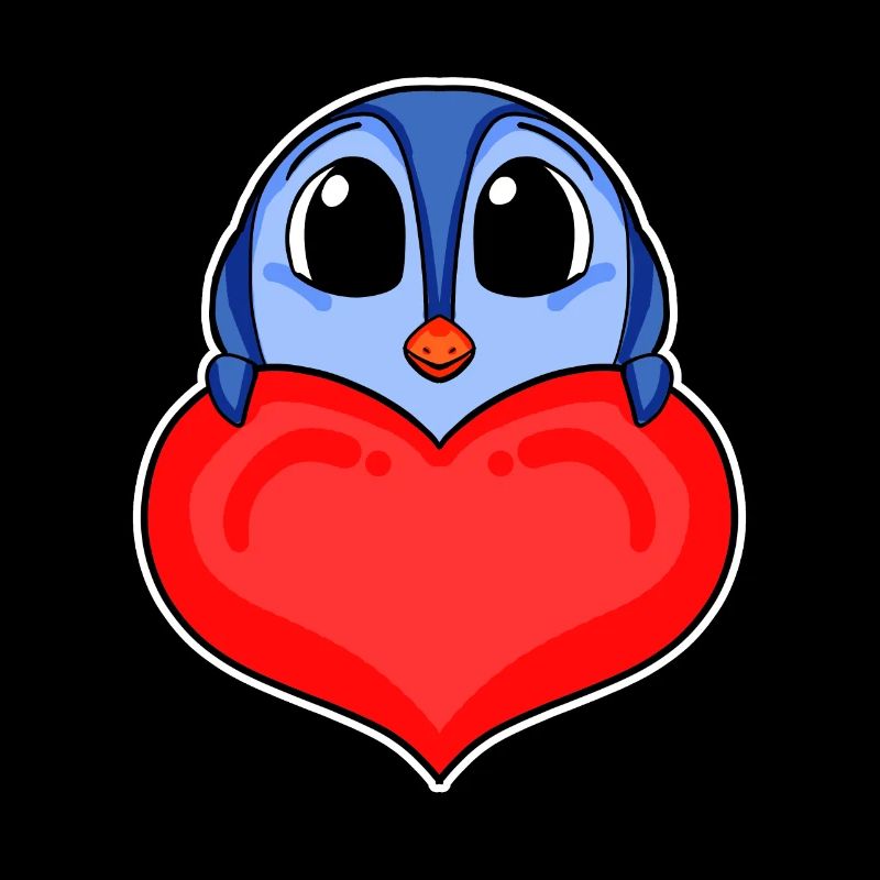 Pinguin mit Herz - Liebe Romantisch