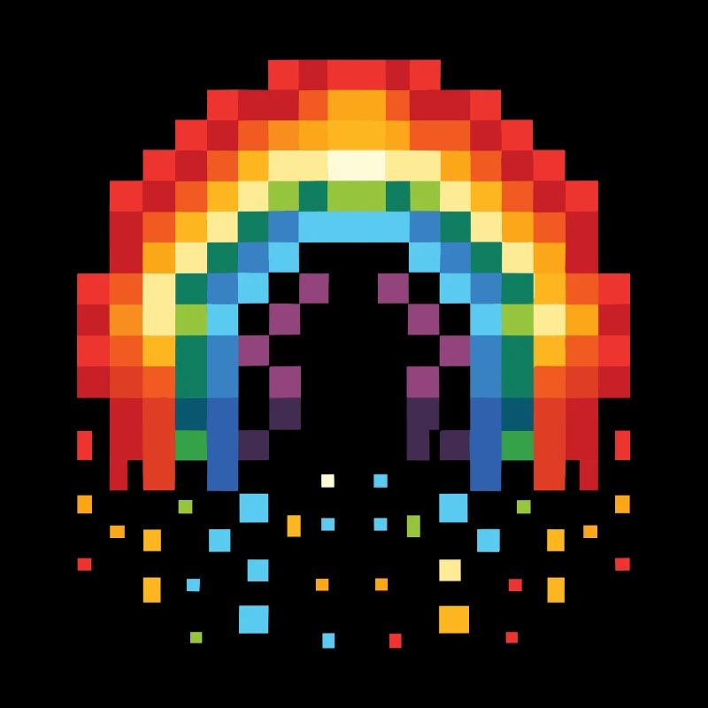 Pixel Art Regenbogen 8-Bit Retro