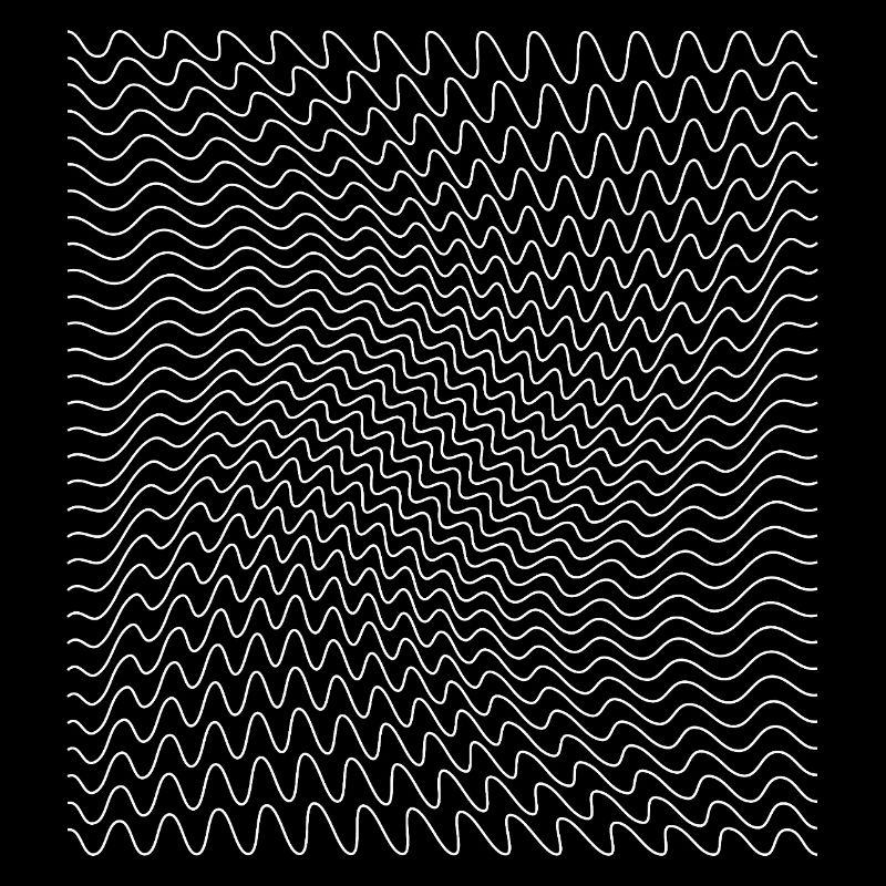 Dynamic Wavy Line Optical Illusion Print