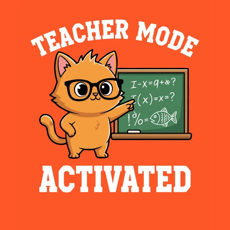 Mode professeur activé Chat enseignant Déclaration drôle