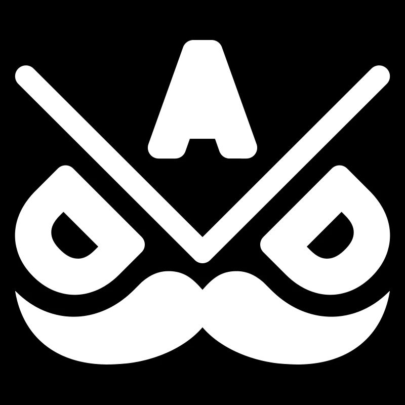 Geometrisches Schnurrbart-Emblem
