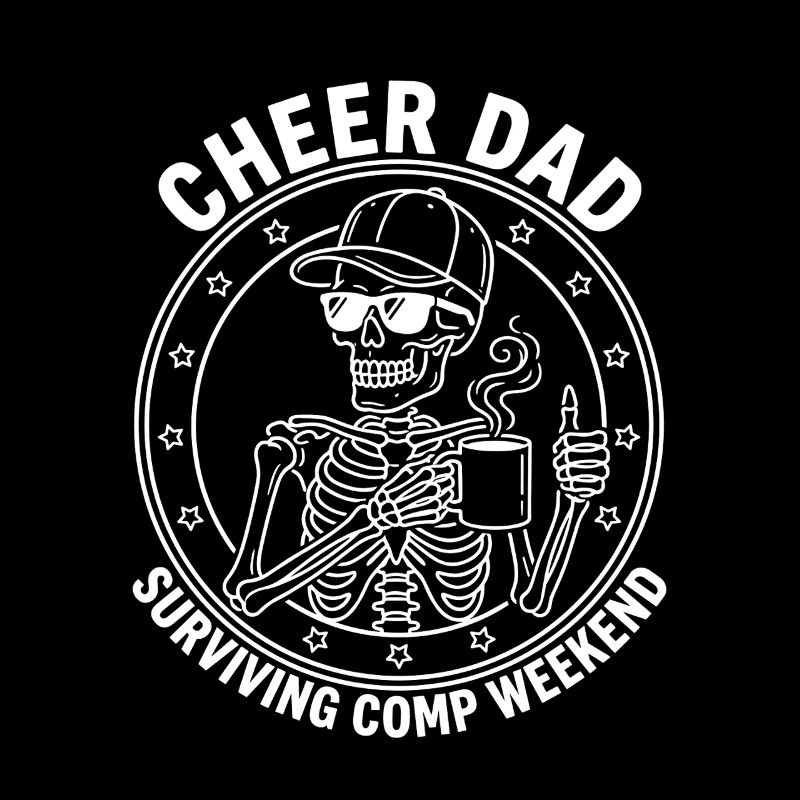 Cheer Dad überlebt das Kompetitionswochenende Skeleton-Kaffee