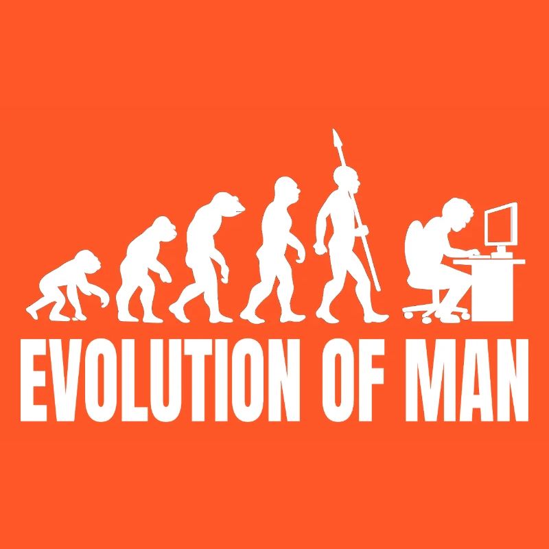 Programmer Computer Freak Evolution Retro
