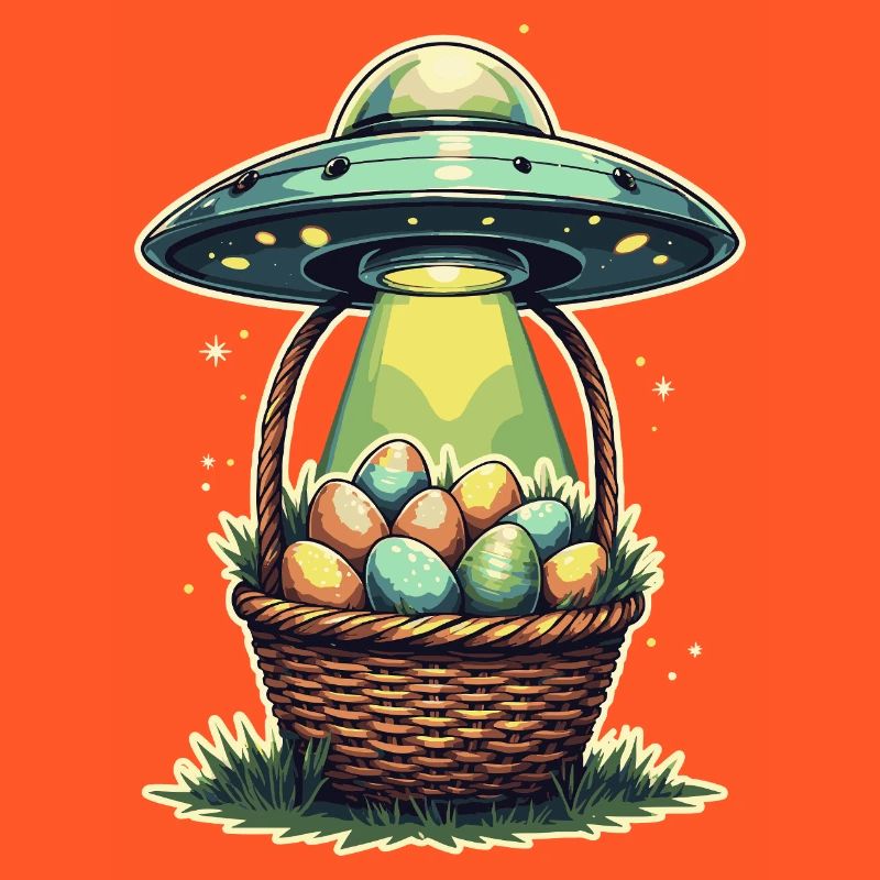 Alien Easter Egg Abduction Design