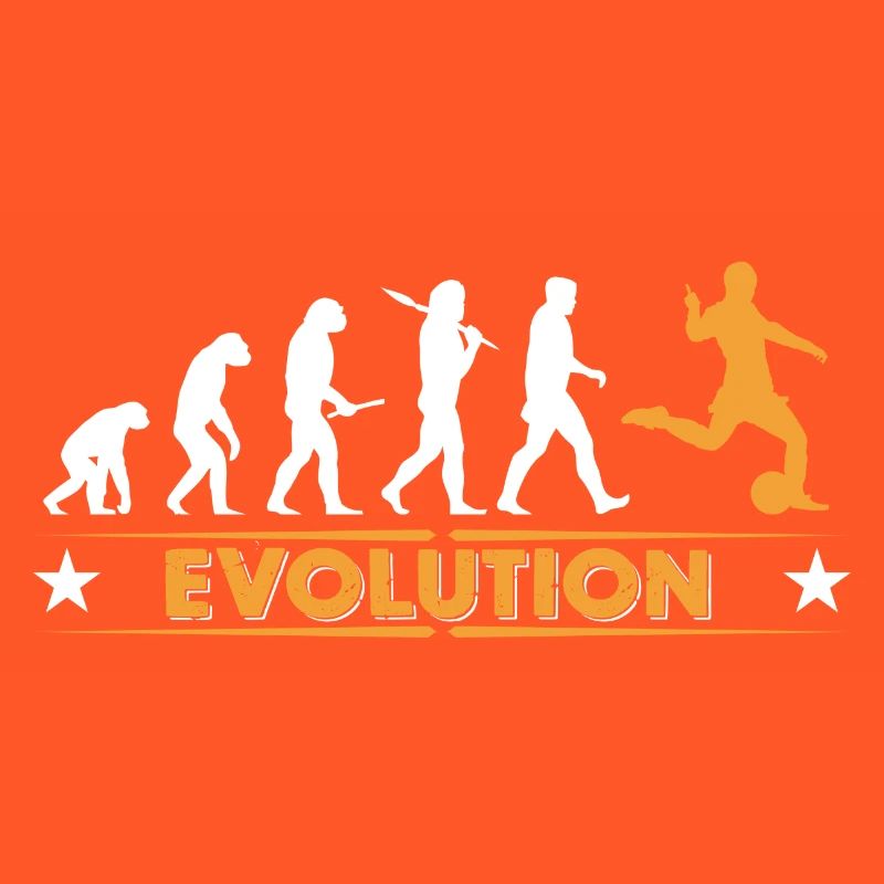 Fussball Evolution - orange/weiss