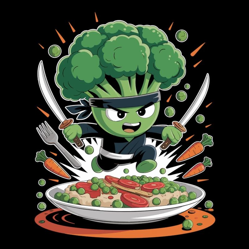 Broccoli Ninja Attack - Funny Vegetable Warrior
