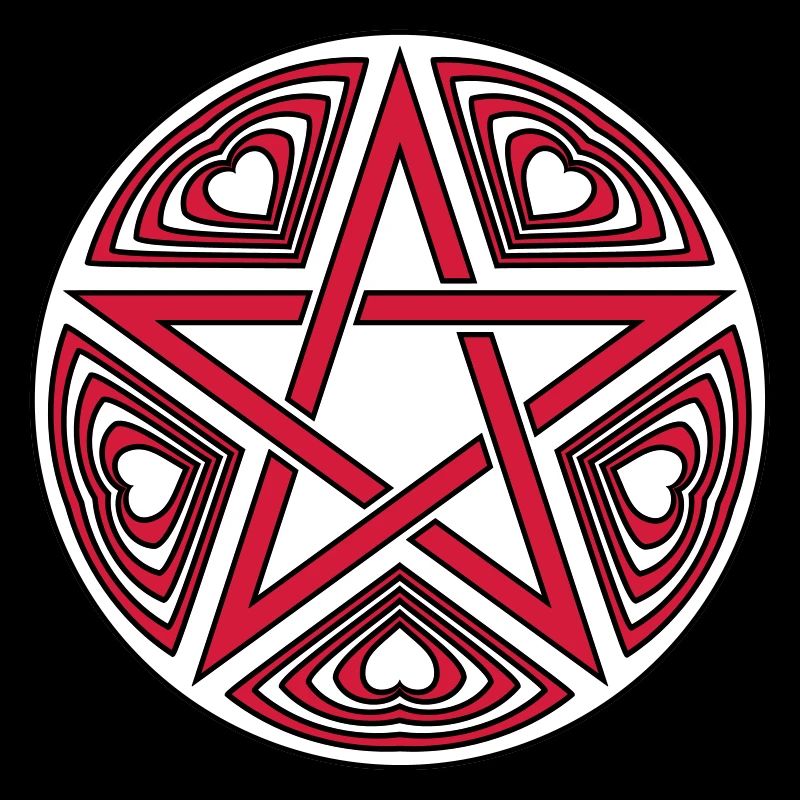 Pentagram heart pattern vector good color selectable