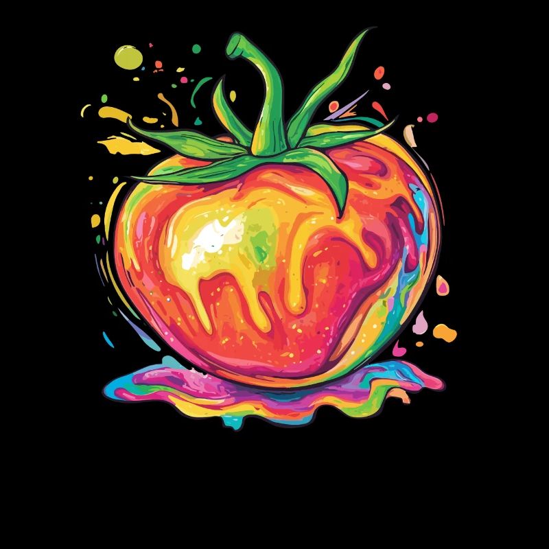 Regenbogenfarbene Pop-Art Tomate