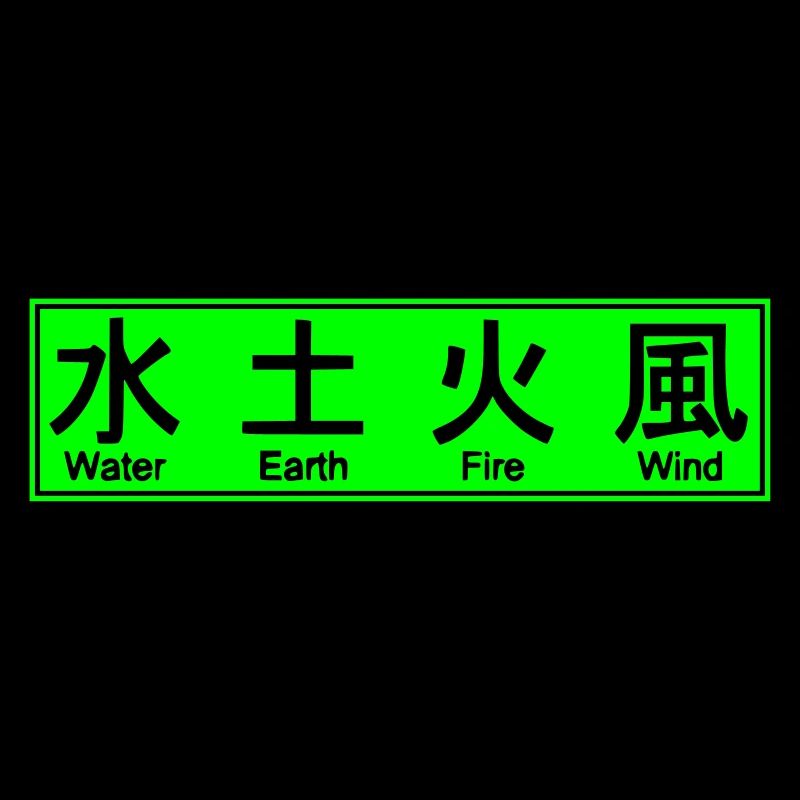 4 elements Japanese characters (vector)