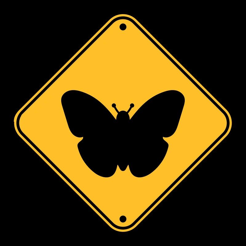 butterfly caution caution note shield zone