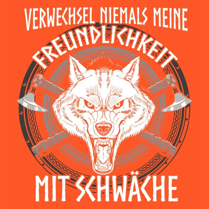 Wikinger Germanen Wolf Sprüche Statement Geschenk