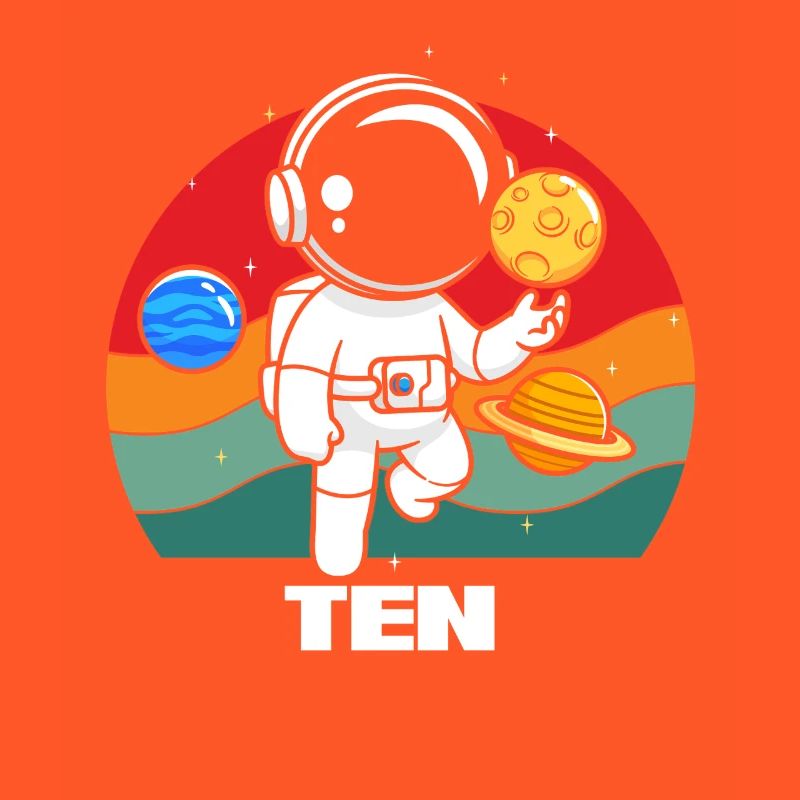 Astronaut in space with planet