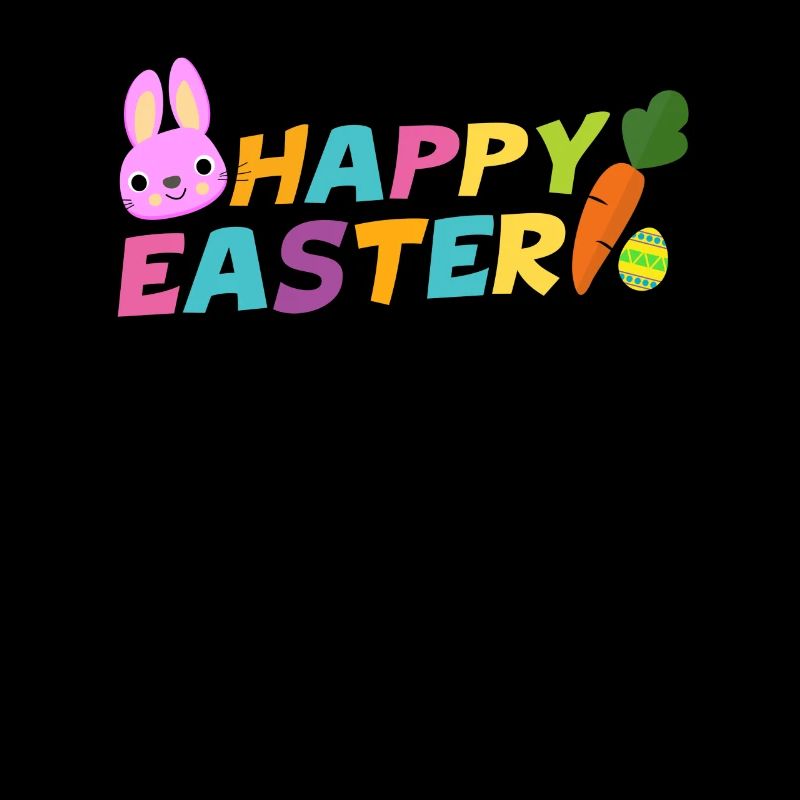 Happy Easter With Egg Carrot & Bunny Pascha