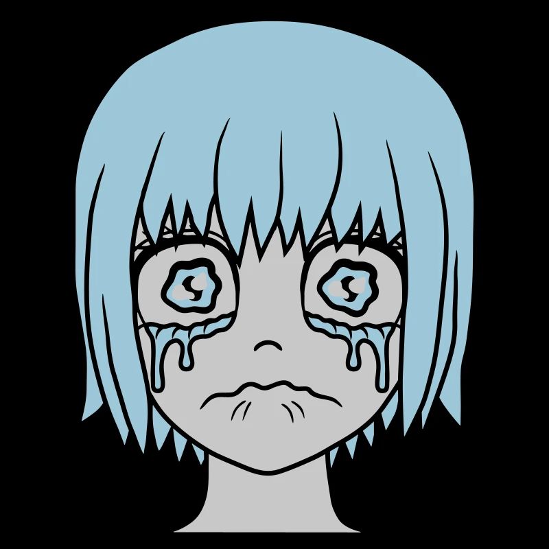 Visage de fille triste et malheureuse