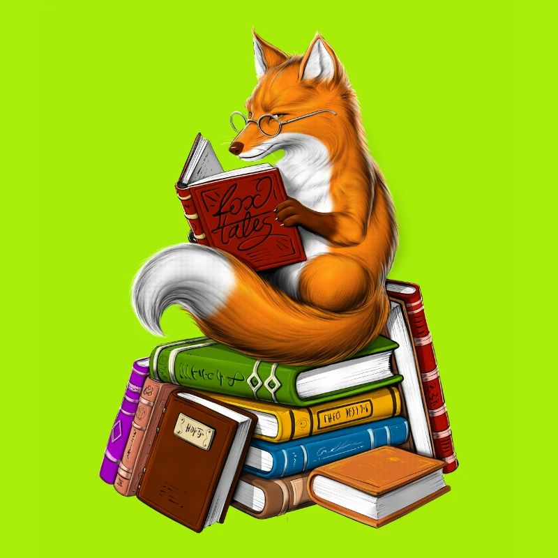 Fuchs liest ein Buch
