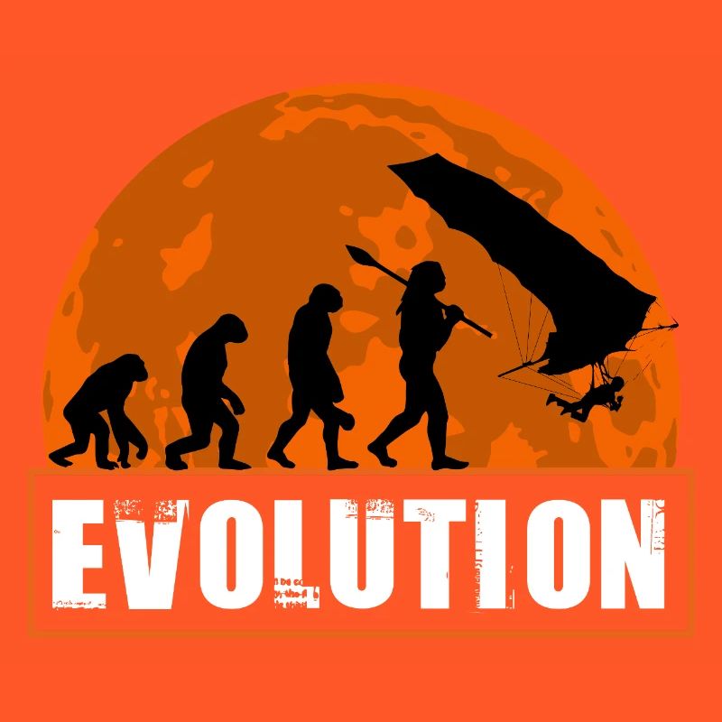Évolution du design au coucher de soleil de pilote de deltaplane