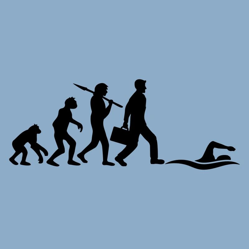 evolution development born to swim logo s