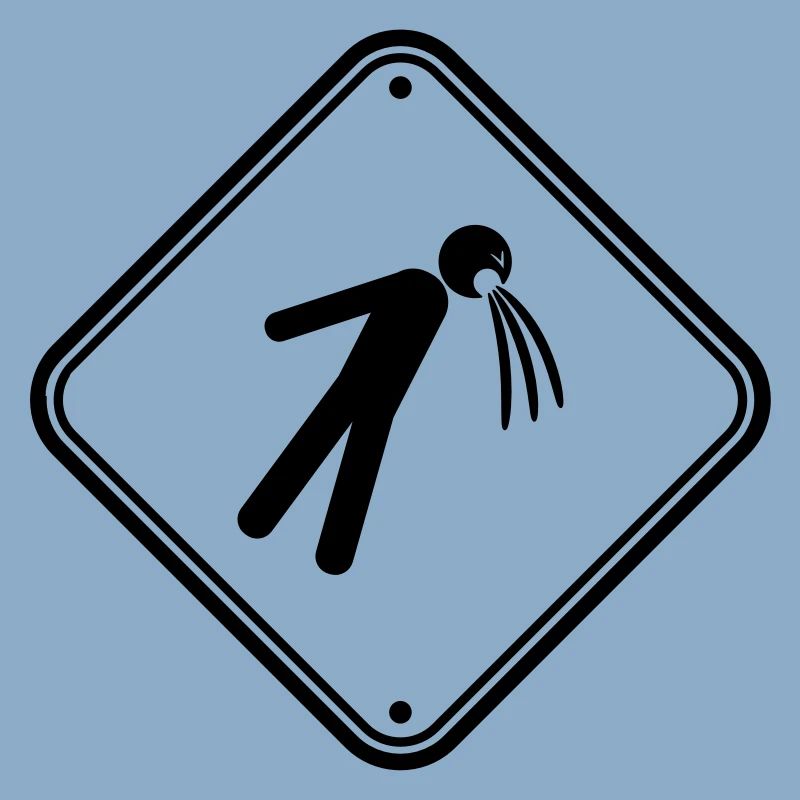 shield caution note vomit vomit