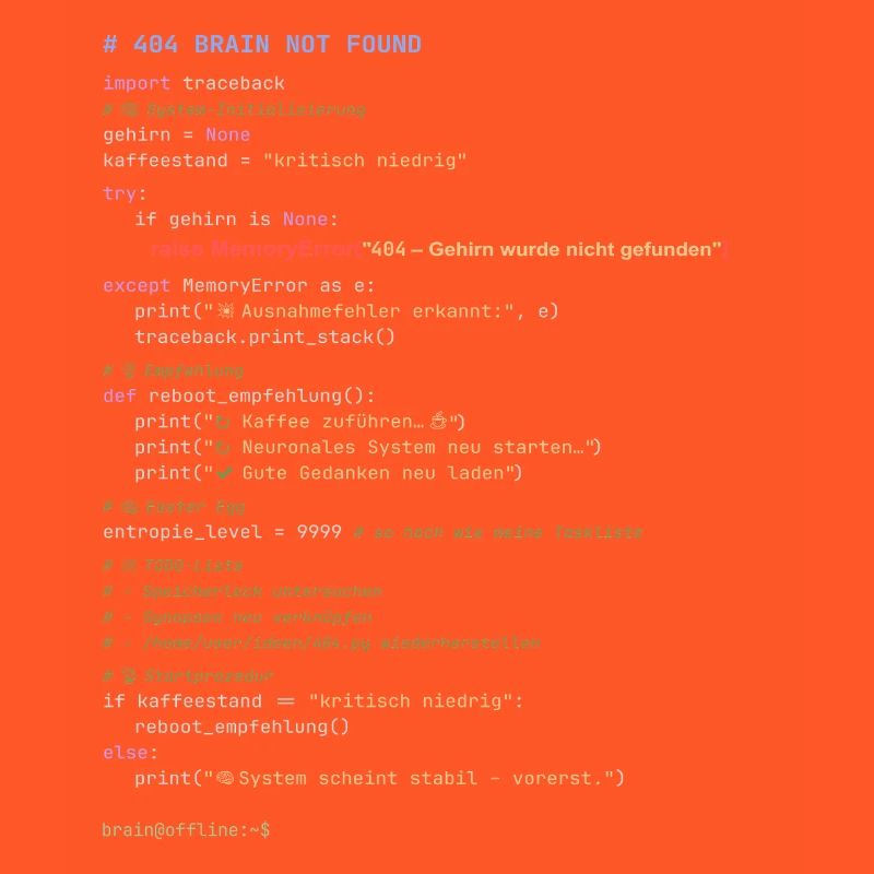 404 Brain Not Found Python Code
