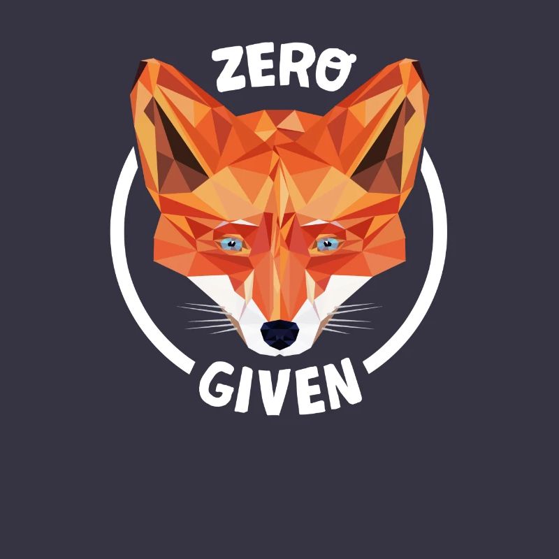 Fuchs Low Poly Design Spruch: Zero Fucks Given