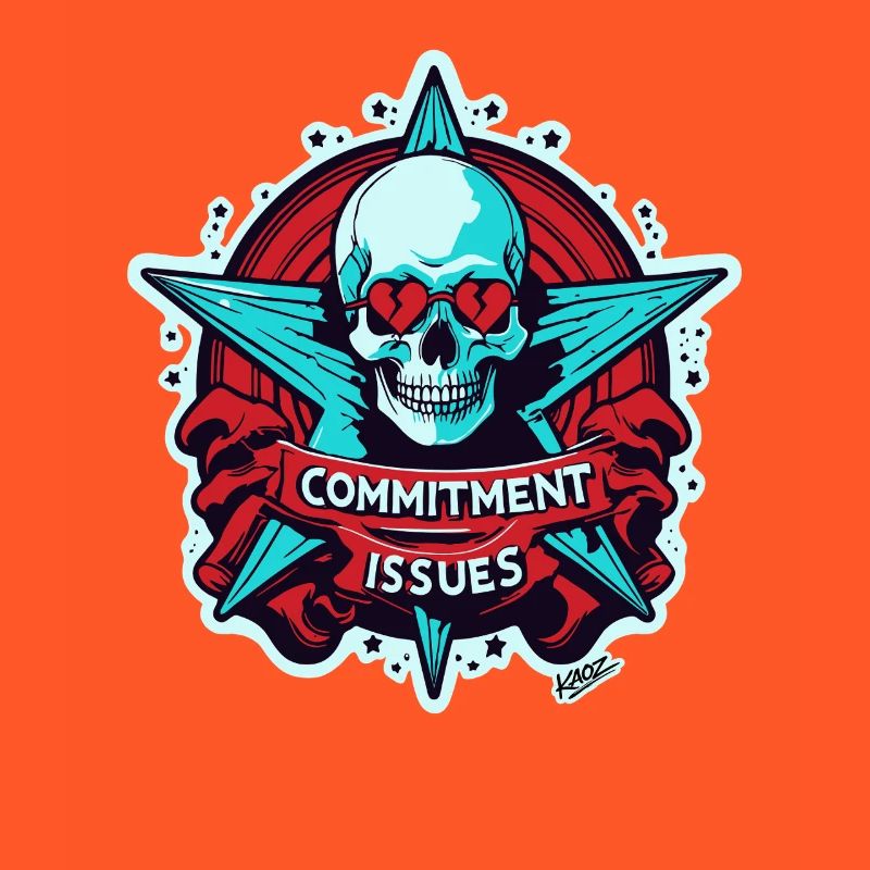 Commitment Issues Skull Badge
