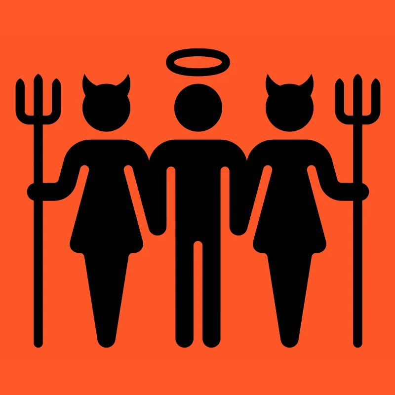 Devil-Cherub-Devil / Teufel-Engel-Teufel (M)