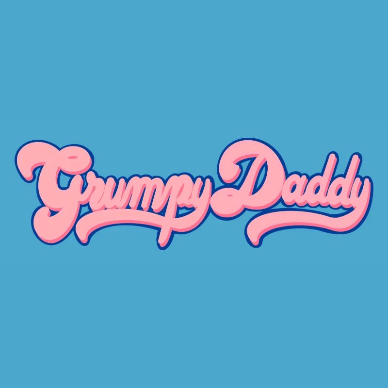 Script rétro de Grumpy Daddy - Couleur « Chewing-gum »