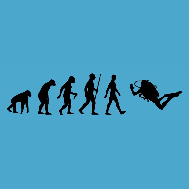 Evolution Human Monkey Diver Plongée sous-marine