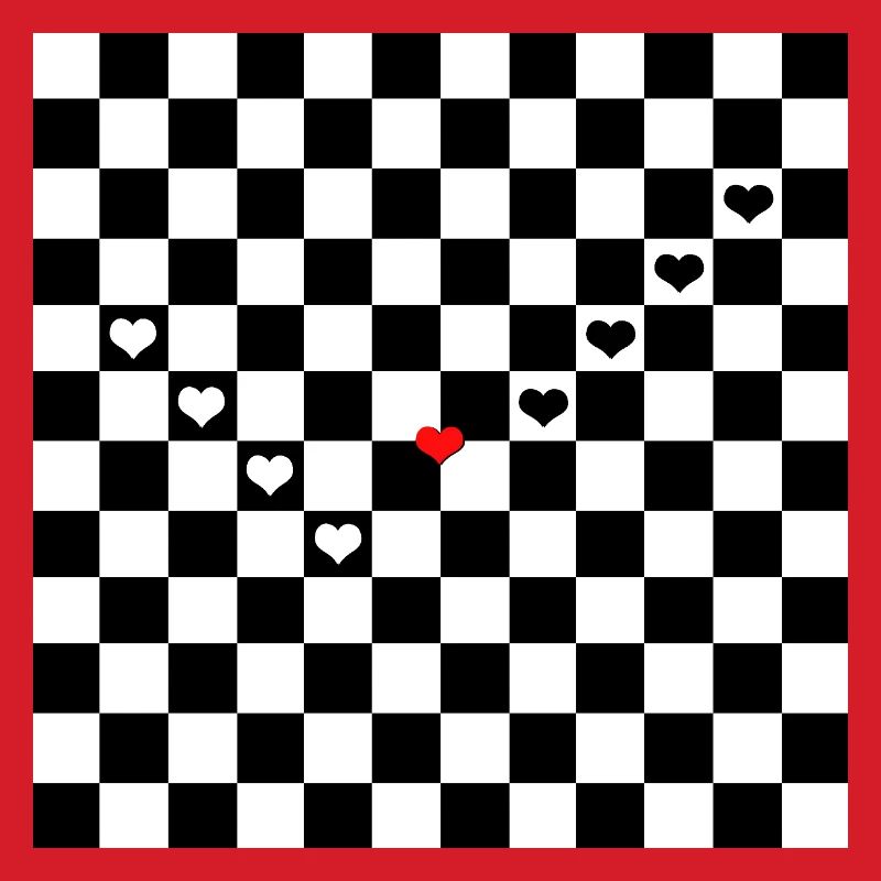 Black White Plaid Pattern Plaid With Red Heart