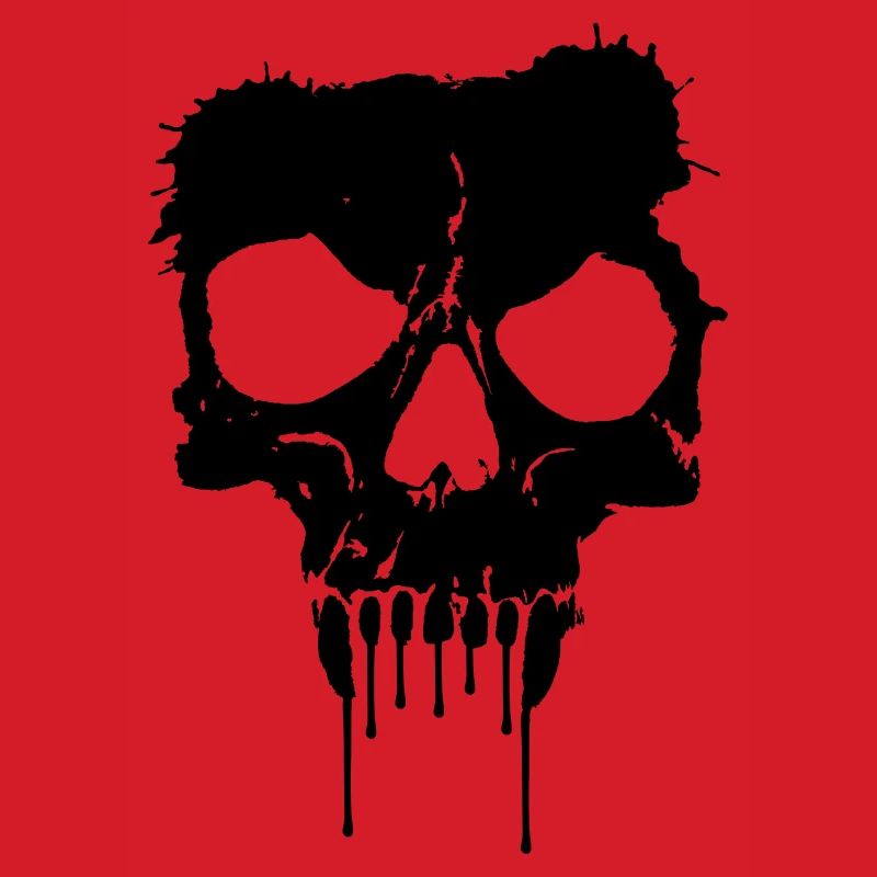 Skull Skull Splash Design Vector (Color Selectable)