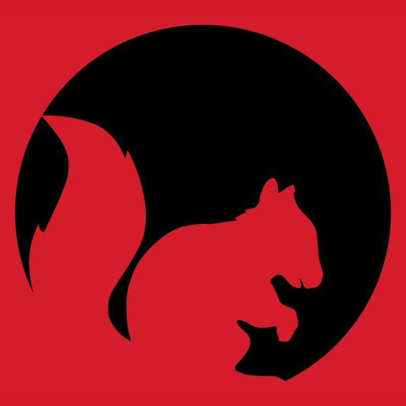 kreis rund logo silhouette schwarz eichhoernchen n