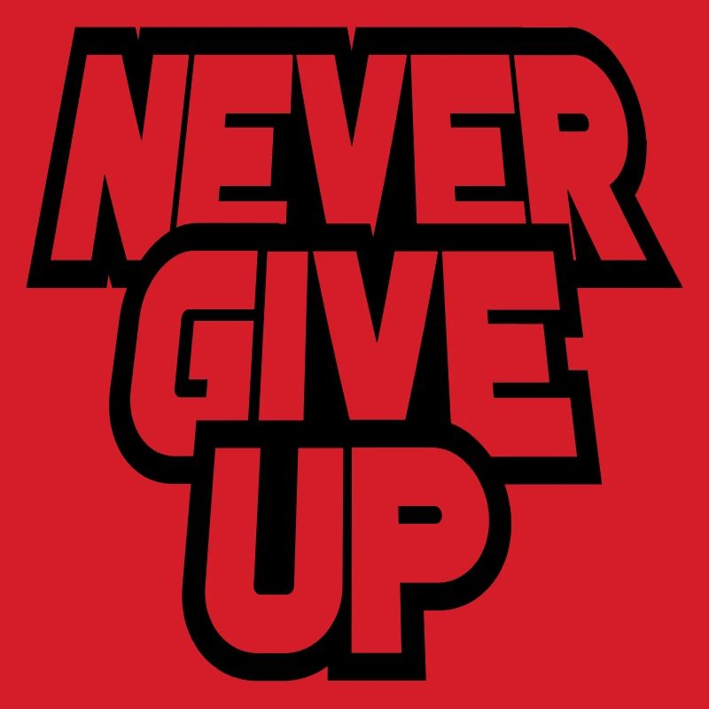 durchhalten cool never give up durchgestrichen log