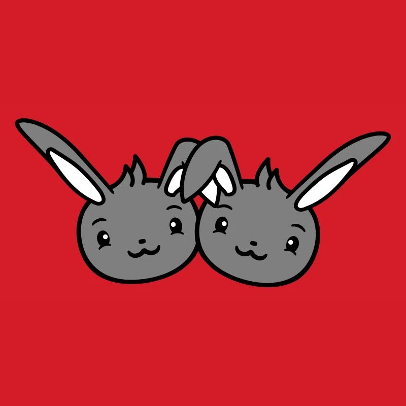 2 Lapins Amis Équipe Équipage Couple Deux Chanceux