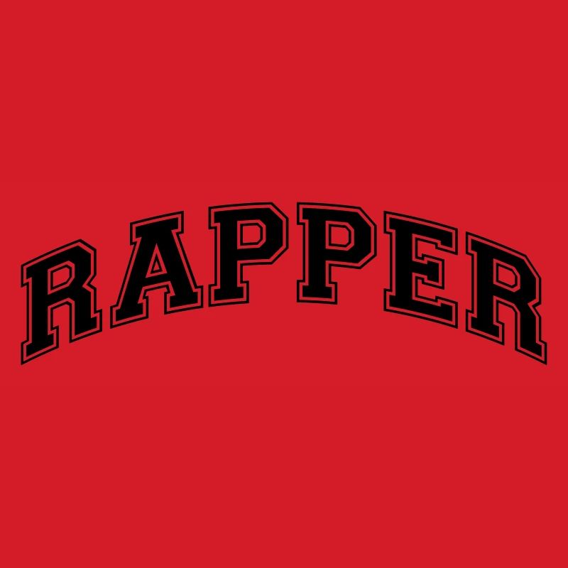 rapper college style curved logo