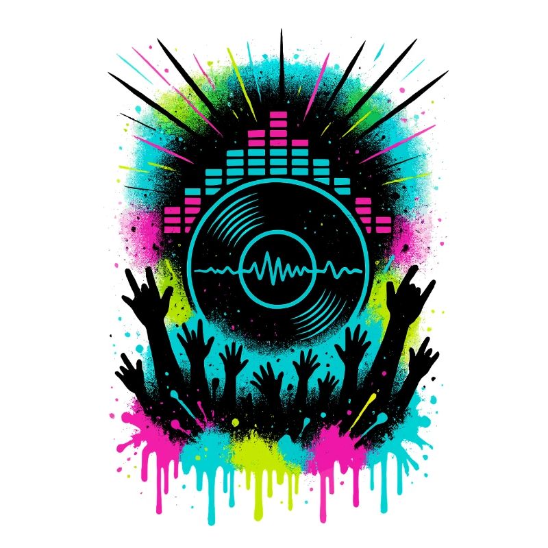 Festival de musique Audience Equalizer Vinyle Wave