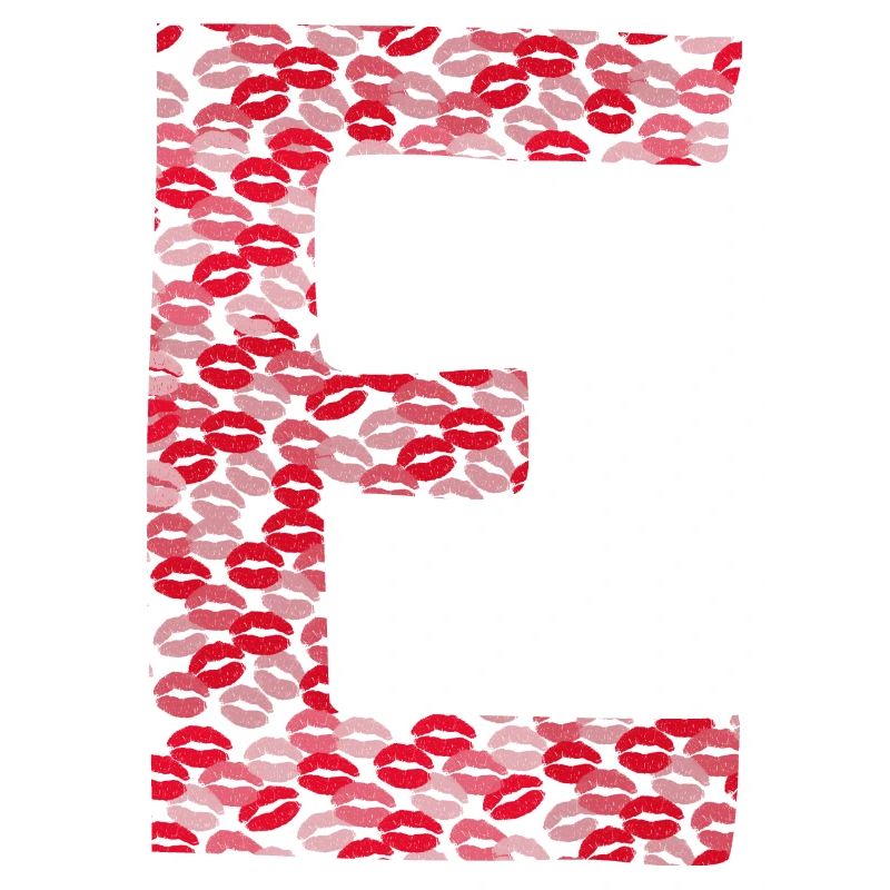 Lettre E - tshirt bisous