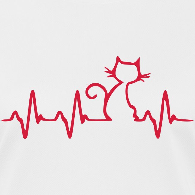 Vorschau: Cat Heartbeat - Frauen T-Shirt atmungsaktiv