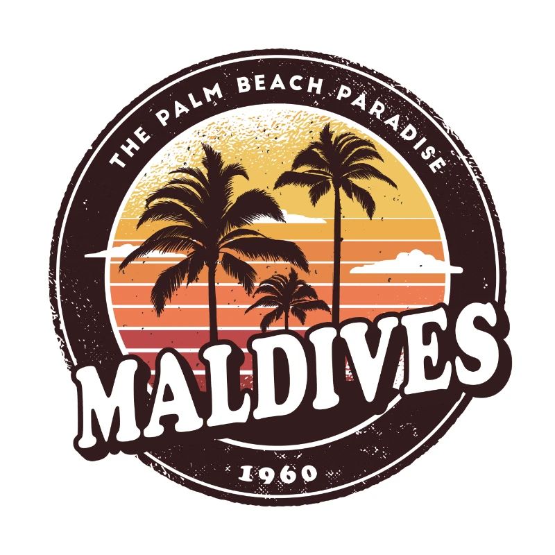 Malediven Vintage Beach Design / Geschenkidee