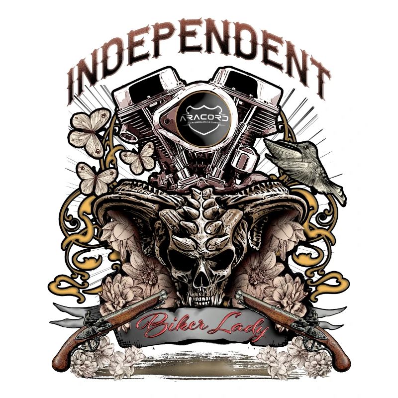 skull demon engine Biker Tshirt für Mädels
