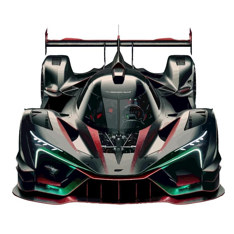 Extrem leistungsstarker, futuristischer, ultramoderner Rennwagen