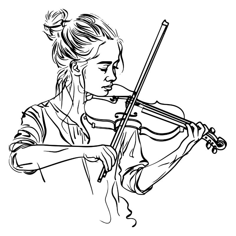 Fiddle Girl Drawing