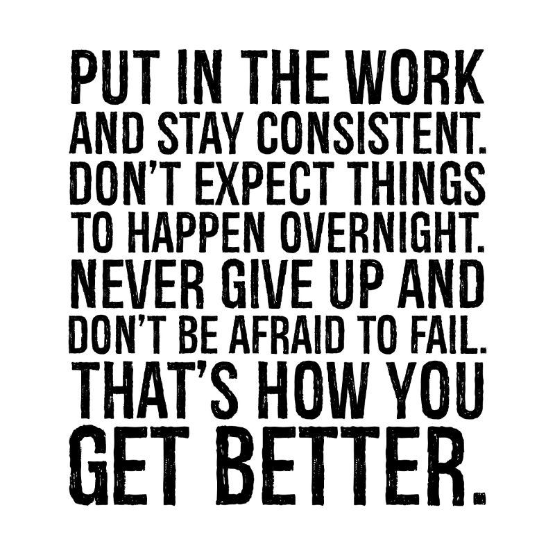 put in the work and stay consistent don't expect