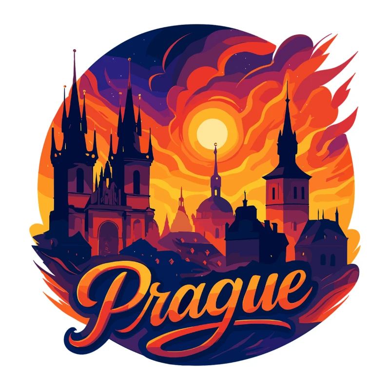 Prague Capitale République tchèque Silhouette Cadeau