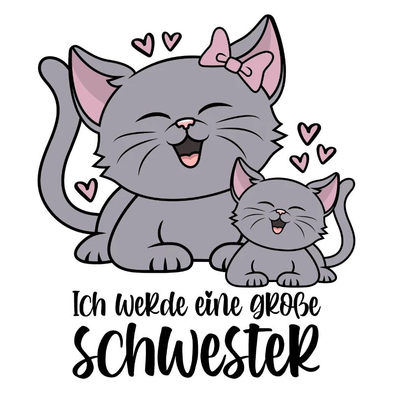 Ich werde eine große Schwester Katze Katzen Kinder