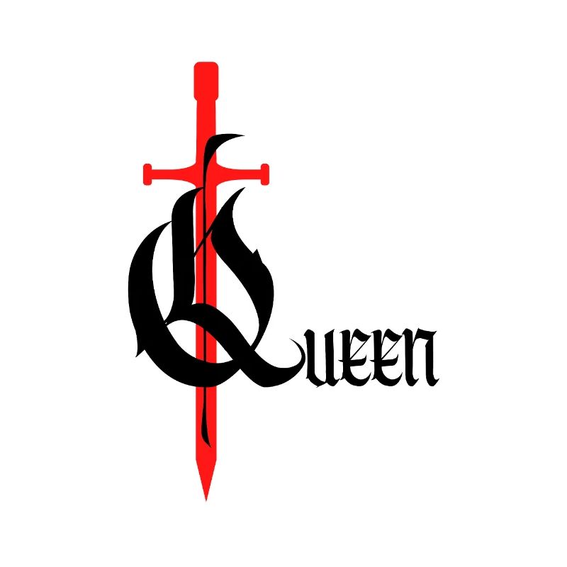 Gothic Queen Design with Sword with black text