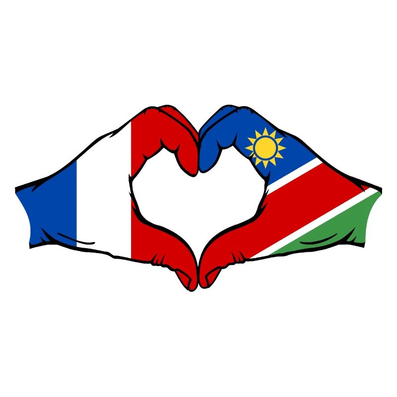 Frankreich Namibia Flagge Herz