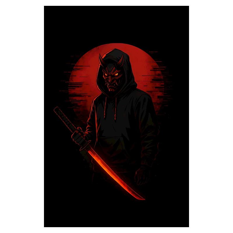 Demon Mask Samurai Night Design