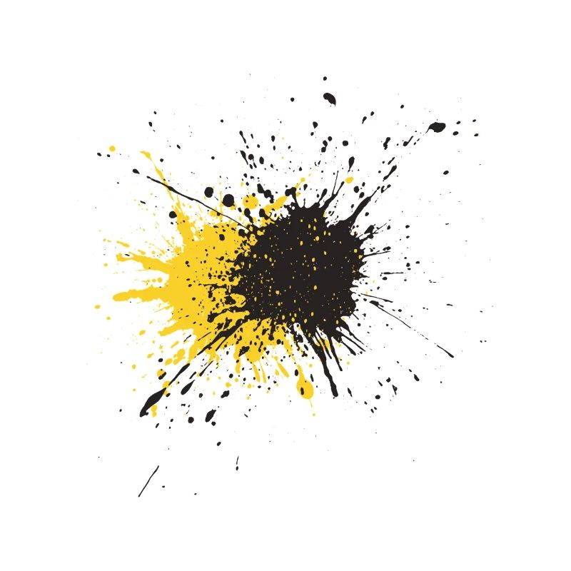 Kunstspritzer Gelb Schwarz Splash