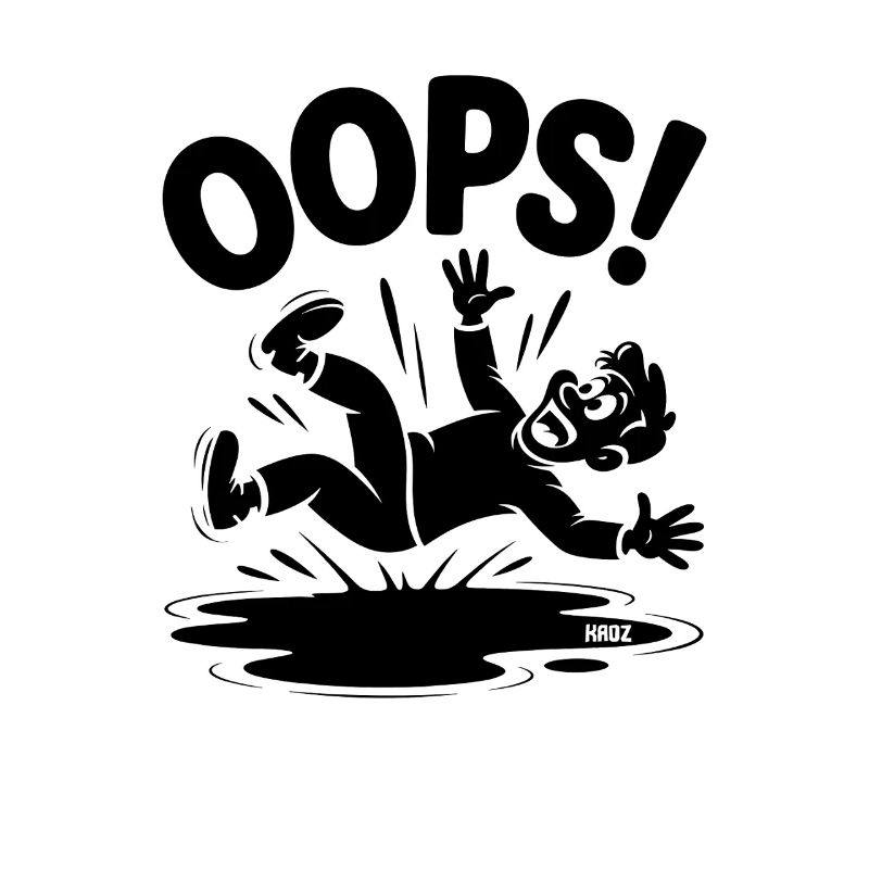 OOPS Sturz Cartoon Lustiger Fall