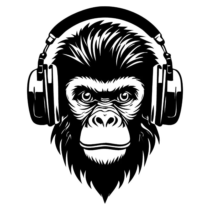 Comic-Affe mit Strähnen und Kopfhörern Shirt